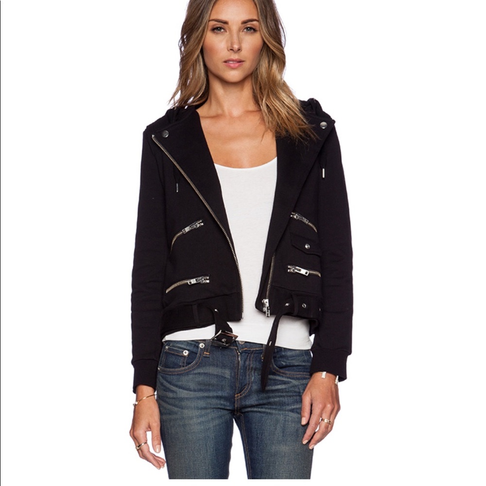 THE KOOPLES NWOT MOTO HOODIE JACKET SWEATSHIRT M
